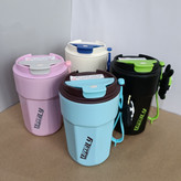 تراول ماگ استیل ۴۲۰ میل مدل YIMI با بند سیلیکونی عروسک دار