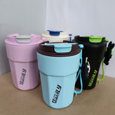 تراول ماگ استیل ۴۲۰ میل مدل YIMI با بند سیلیکونی عروسک دار