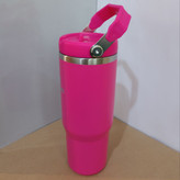 تامبلر استنلی مدل IceFlow Flip Straw ظرفیت ۸۸۷ میل با لوگوی حکشده روی بدنه