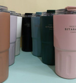 ماگ استیل دوجداره ضدنشت با درب دوحالته شفاف