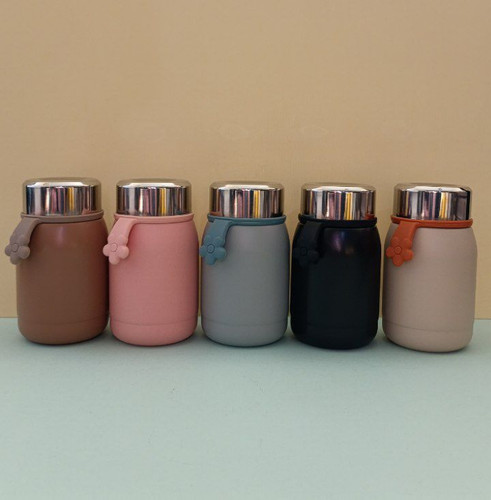 تراول ماگ مدل HSCUP در استیل طرح گل شکوفه استیل ۲۲۰ میل مدل HSCUP