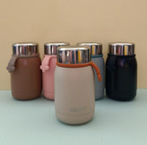 لیوان دوجداره استیل ۲۲۰ میل با درِ استیل و بند سیلیکونی طرح شکوفه