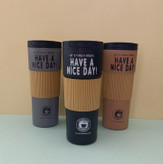 تراول ماگ ۶۰۰ میل HAVE A NICE DAY استیل 316 و روکش سیلیکونی ضدلغزش