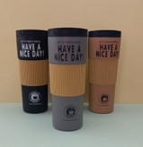 تراول ماگ ۶۰۰ میل HAVE A NICE DAY استیل 316 و روکش سیلیکونی ضدلغزش