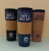 تراول ماگ ۶۰۰ میل HAVE A NICE DAY استیل 316 و روکش سیلیکونی ضدلغزش