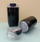 تراول ماگ شطرنجی مشکی ۳۲۰ میل مدل هایکپی SMEG با درب پیچی و زیره شفاف