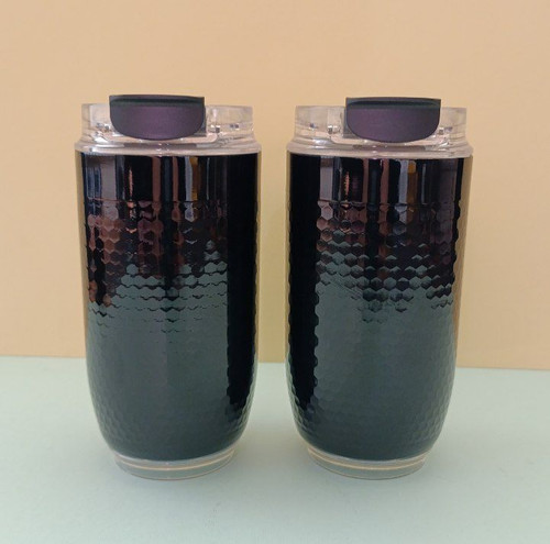 تراول ماگ شطرنجی مشکی ۳۲۰ میل مدل هایکپی SMEG با درب پیچی و زیره شفاف