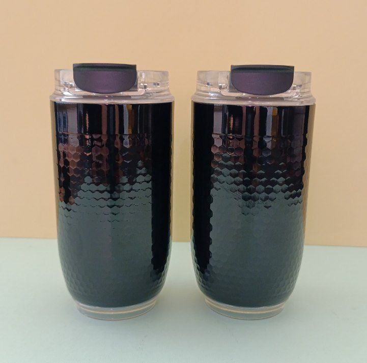 تراول ماگ شطرنجی مشکی ۳۲۰ میل مدل هایکپی SMEG با درب پیچی و زیره شفاف