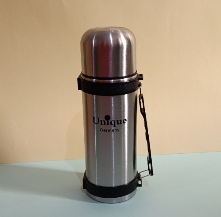 فلاسک استیل دوجداره یونیک 1200 میل با درب فنجانی و بند دوشی