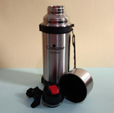 فلاسک استیل دوجداره یونیک 1200 میل با درب فنجانی و بند دوشی