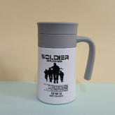 تراول ماگ مدل ارتشی 520 میل دستهدار استیل دوجداره با در پیچی