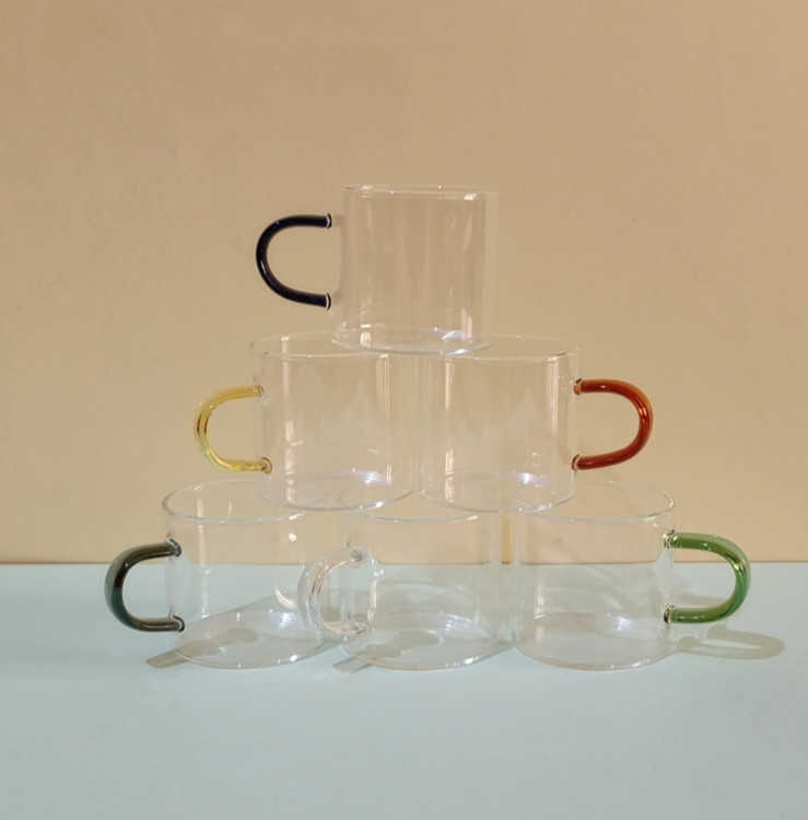 فنجان اسپرسو پیرکس دسته رنگی