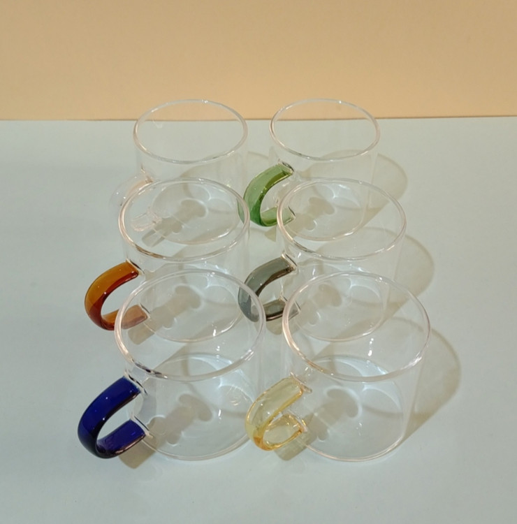 کاپ قهوه پیرکس دسته رنگی