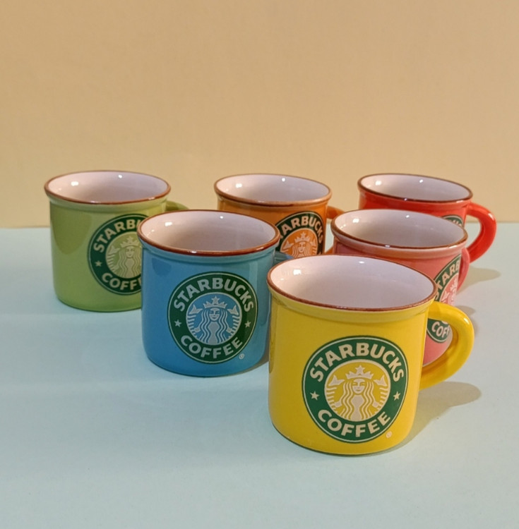 فنجان اسپرسو سرامیکی رنگی طرح استارباکس