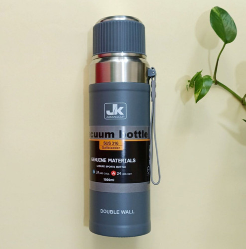 فلاسک حرفهای کوهنوردی JK استیل دوجداره ۱۰۰۰ میل بنددار