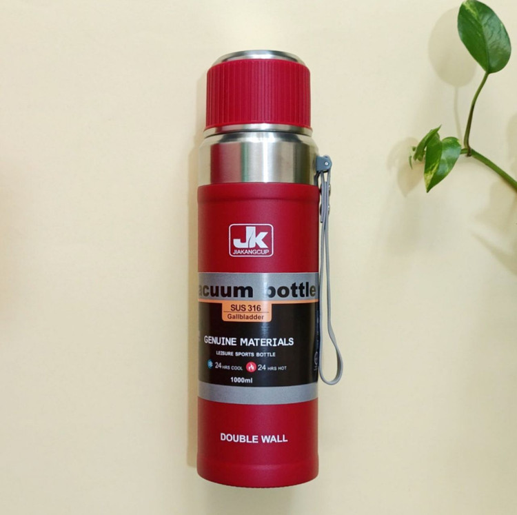 فلاسک استیل ۳۱۶ JK با در فنجانی و صافی داخلی