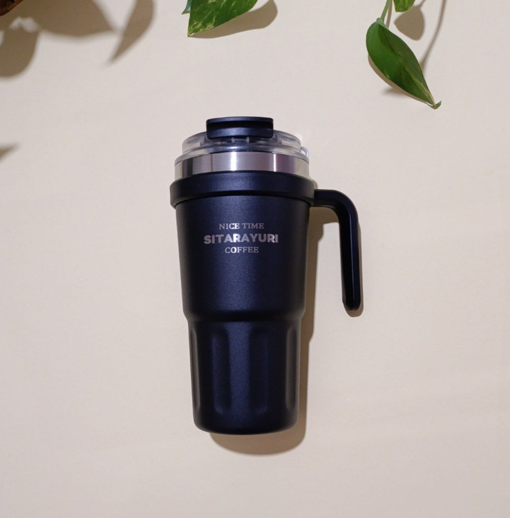 تراول ماگ دسته دار سیتارایوری 600 میل با درب شفاف نی دار ضد نشتی